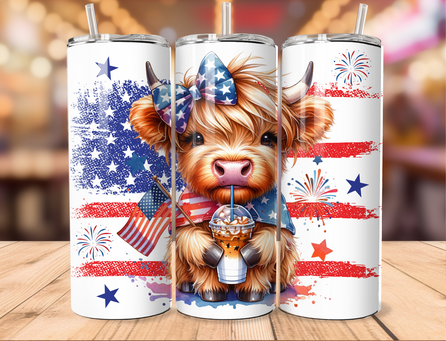 Patriotic Baby Highland Girl Latte Tumbler