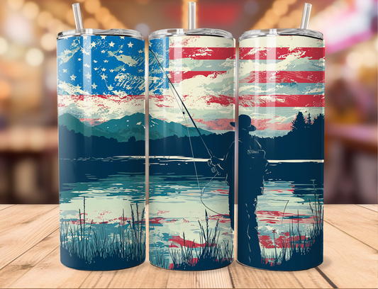 Patriotic Fly Fishing Tumbler