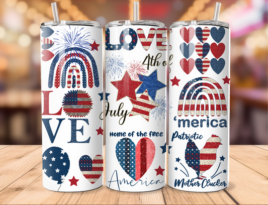 Patriotic Love Collage Tumbler