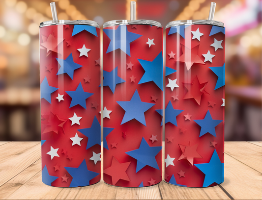 Patriotic Stars 3D Tumbler