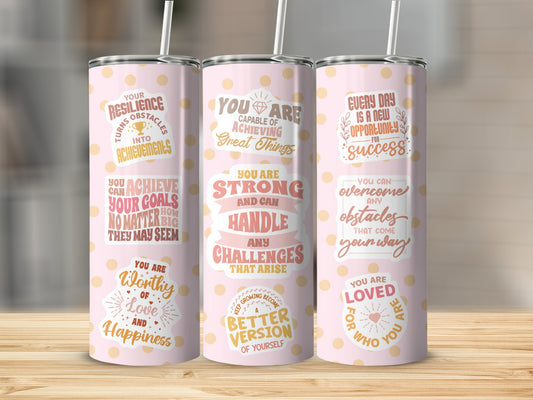 Positive Affirmations Collage Tumbler