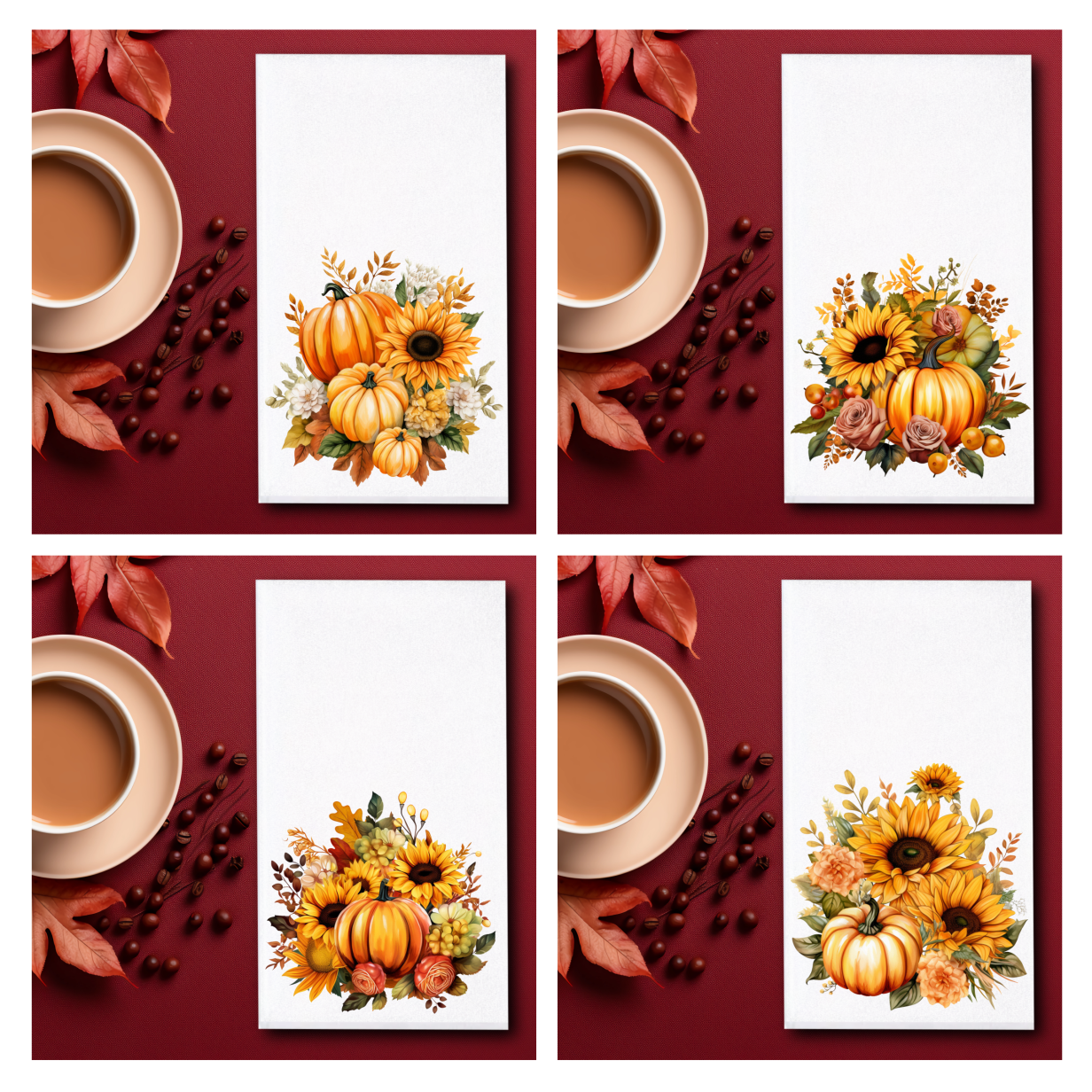 Pumpkin Patch w Sunflowers Towels - Sublimation