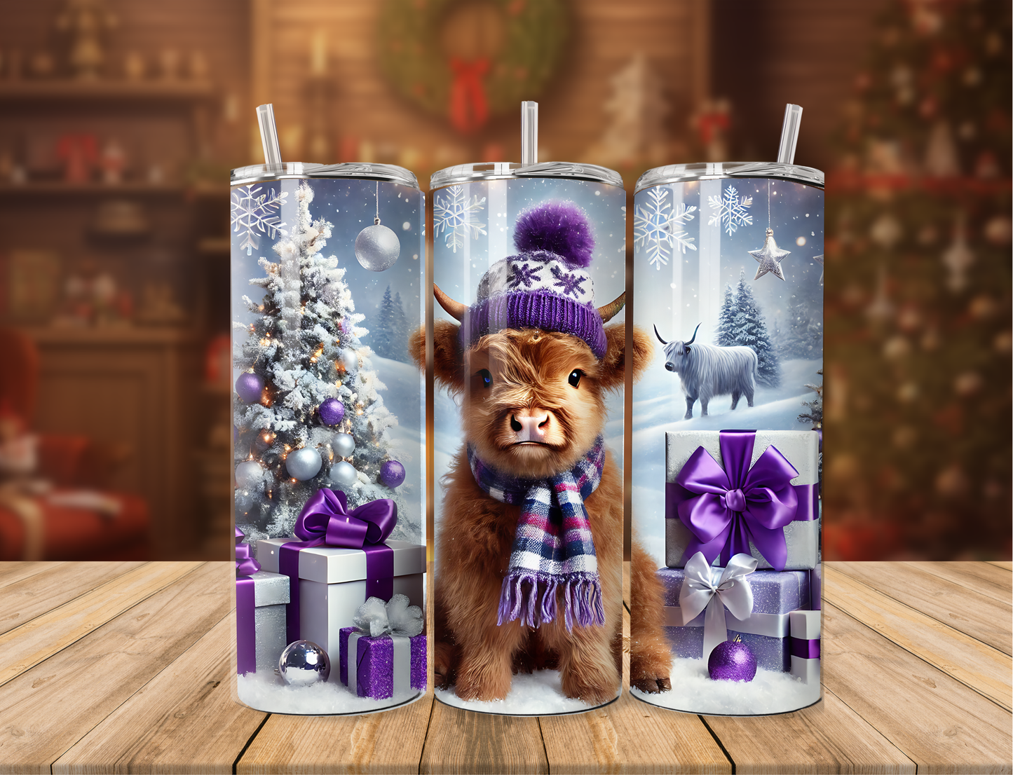 Purple Christmas Hyland Tumbler