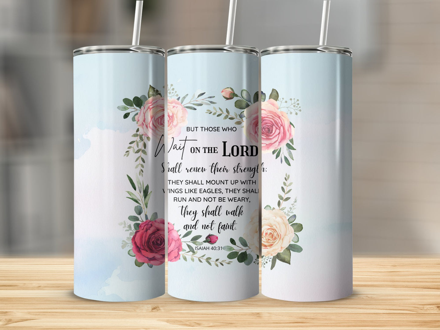 Wait On The Lord Renew Strength Tumbler