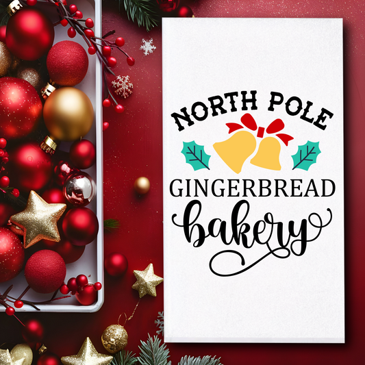 North Pole Gingerbread Bakery Towel - Sublimation