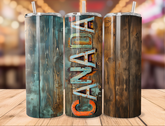 Stained Wood Canada Tumbler