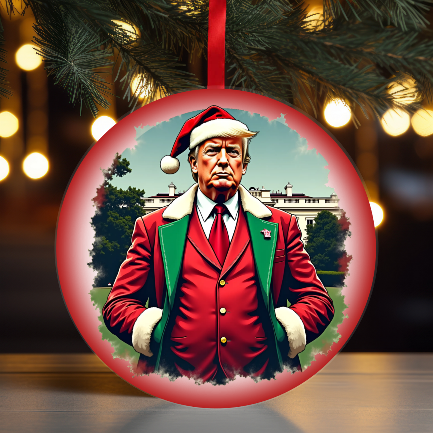 Trump Red Green Suit Ornament OR123 - Sublimation