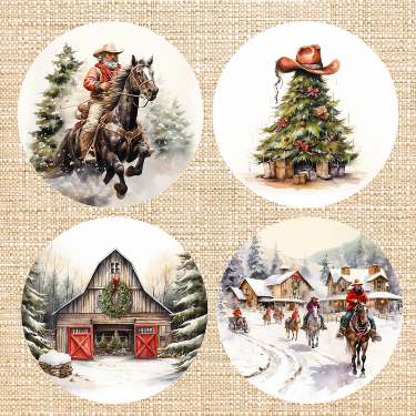 Western Ornament Set OR221 - Sublimation