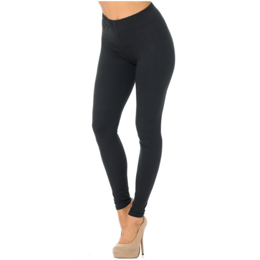 Buttery Smooth Basic Solid Leggings Black