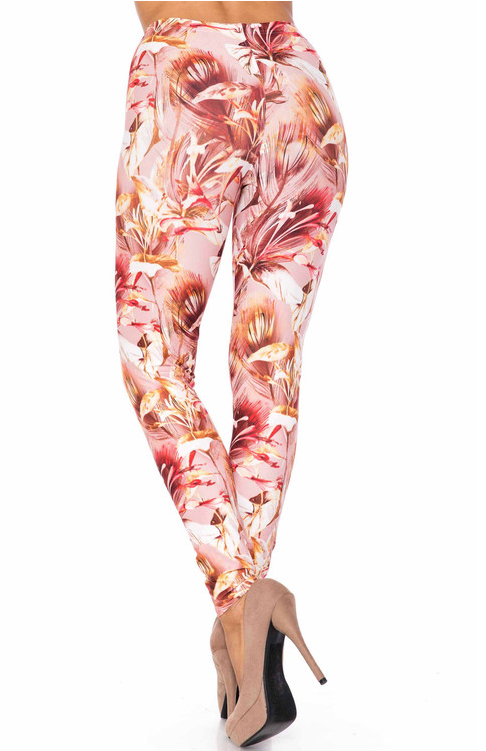 Creamy Soft Mocha Floral Leggings