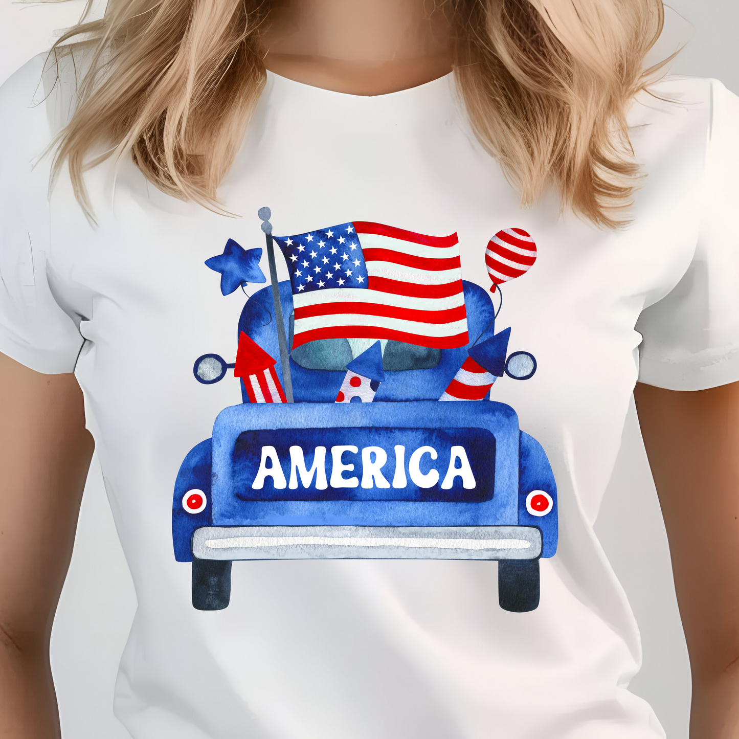 America Blue Truck Shirt - Screenprint