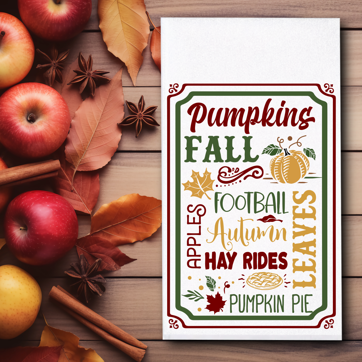 Autumn Word Art Towel - Sublimation