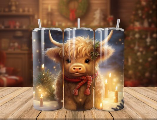 Christmas Baby Hyland Cow Tumbler