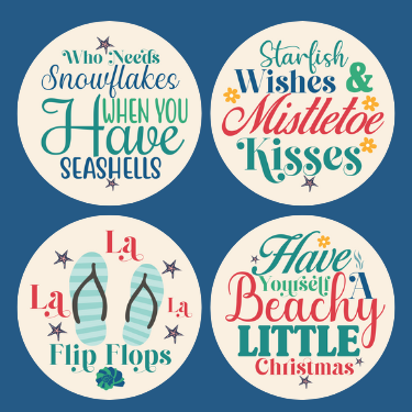 Beachy Christmas Ornament Set OR201 - Sublimation