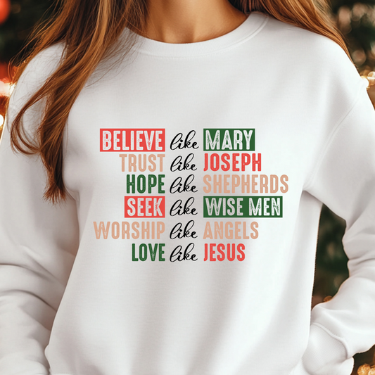 Believe Like Mary Shirt CH2 - Screenprinted