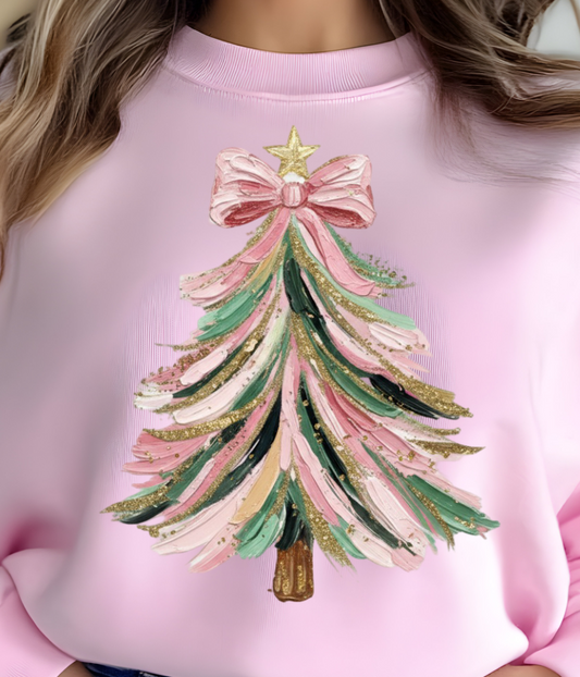 Brushed Pink Tree Shirt - Screenprinted