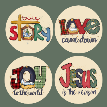 Christian Christmas Ornament Set OR200 - Sublimation