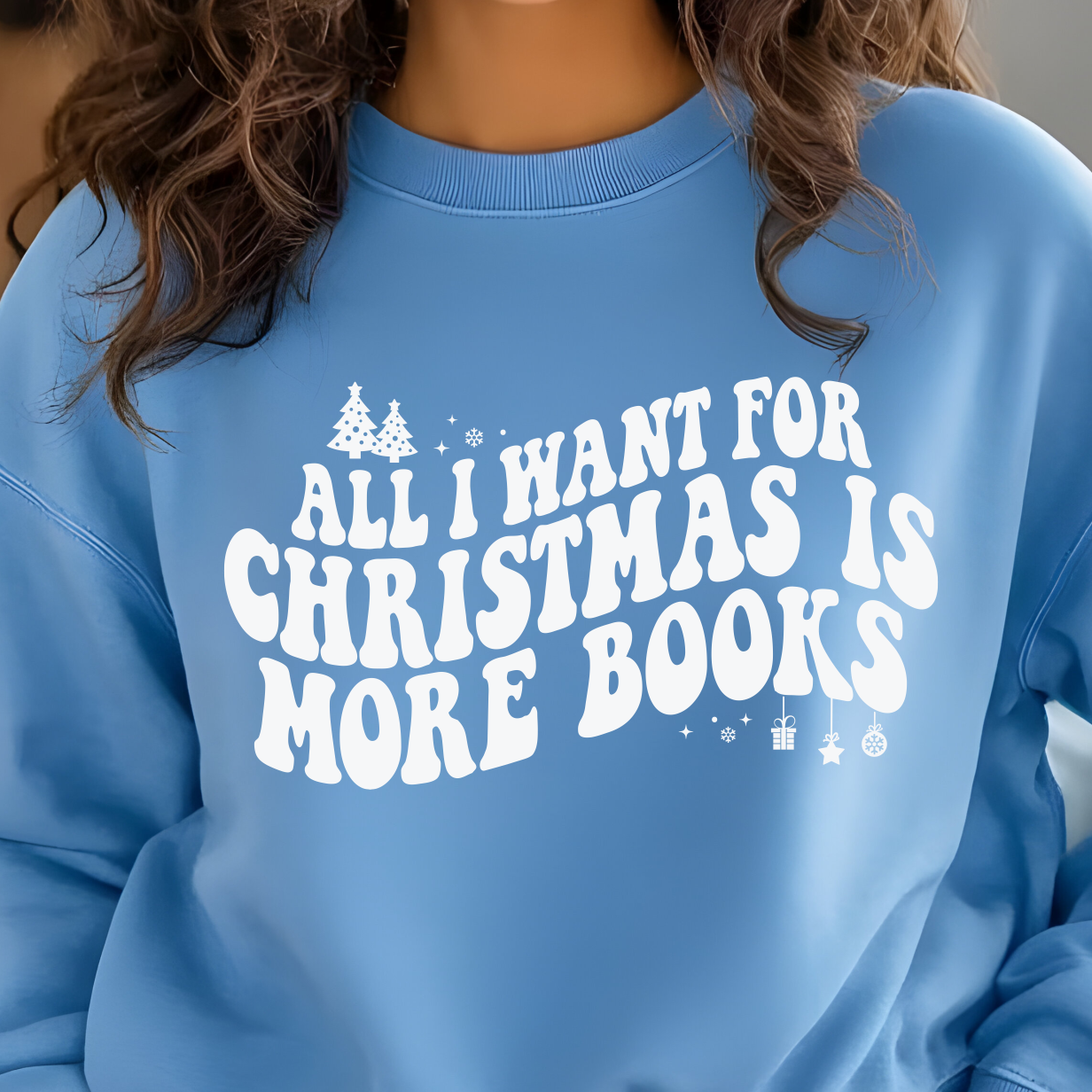 Christmas More Books White Shirt CH13 - Screenprinted