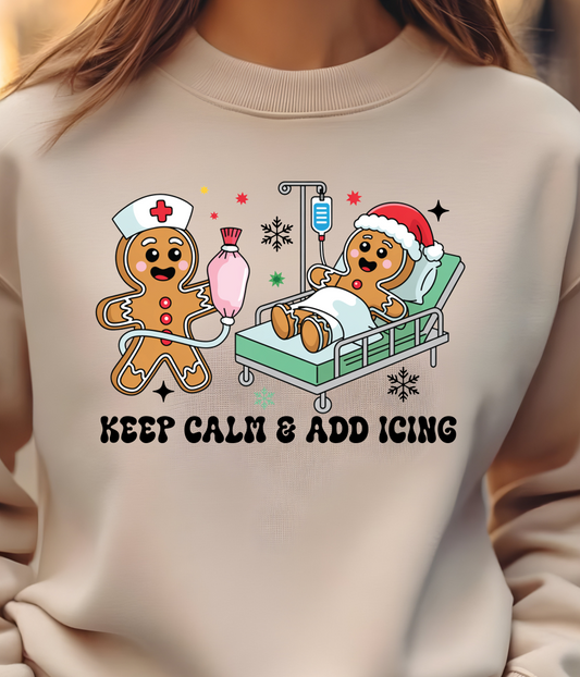 Christmas Nurse Keep Calm Shirt - Screenprinted