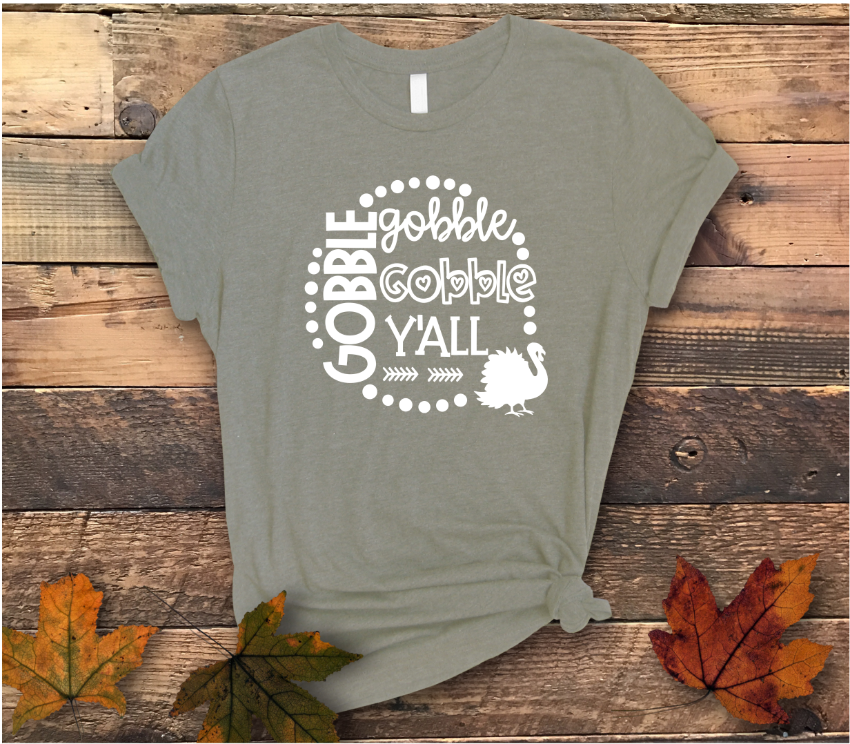 Gobble Gobble Gobble Circle Shirt - Screenprinted