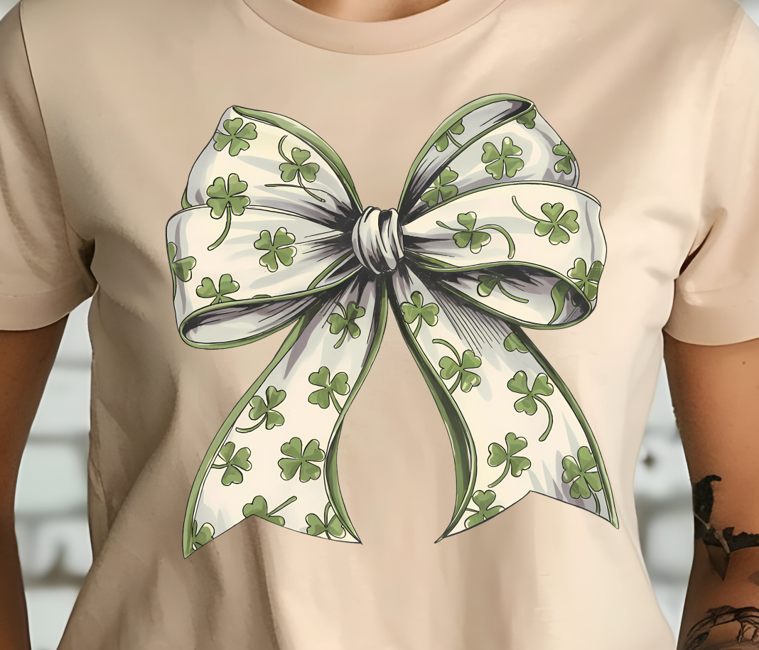 Clover Coquette Bow Shirt - Screenprinted