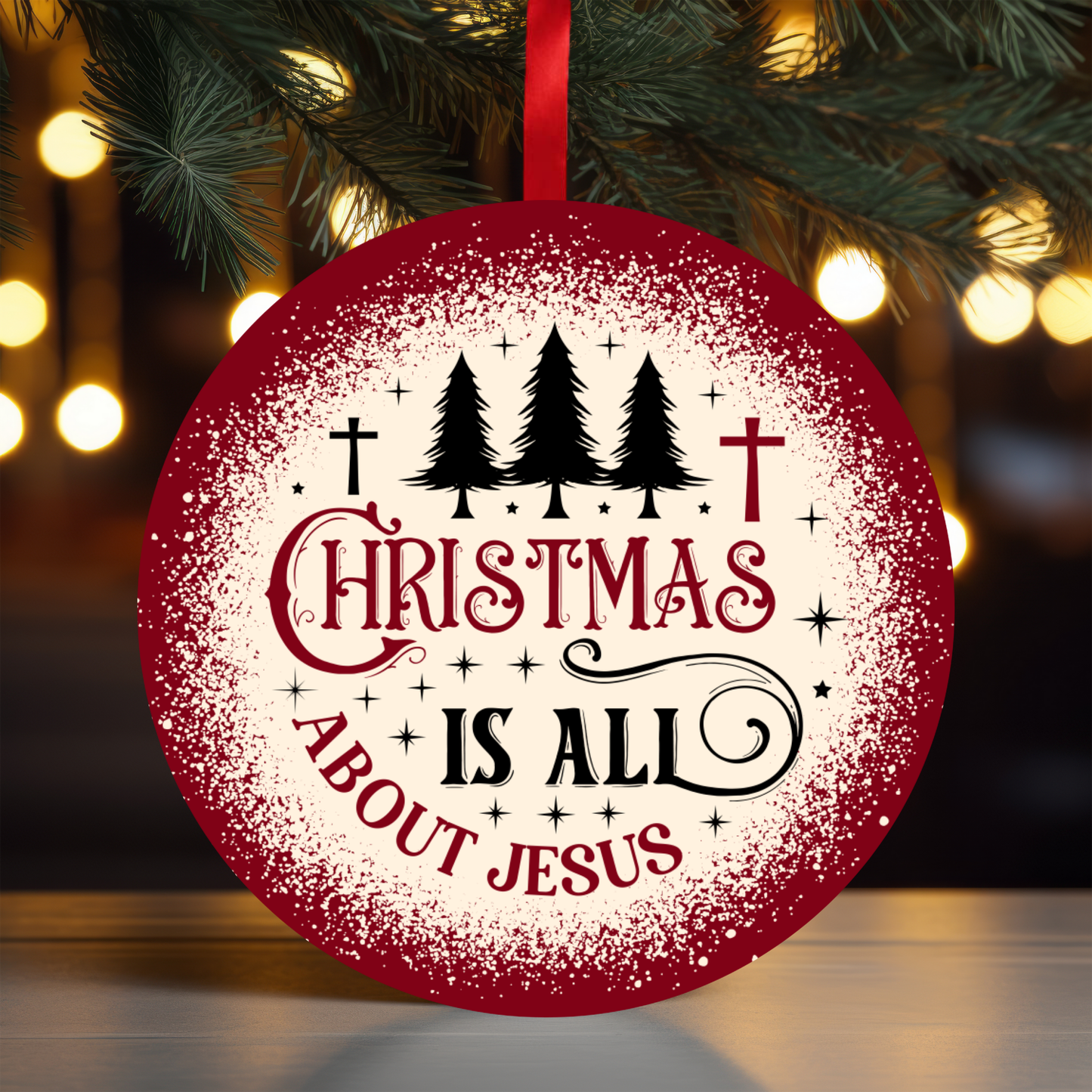 Christmas All About Jesus Ornament OR29 - Sublimation