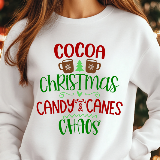 Cocoa Christmas Canes Chaos Shirt CH18 - Screenprinted