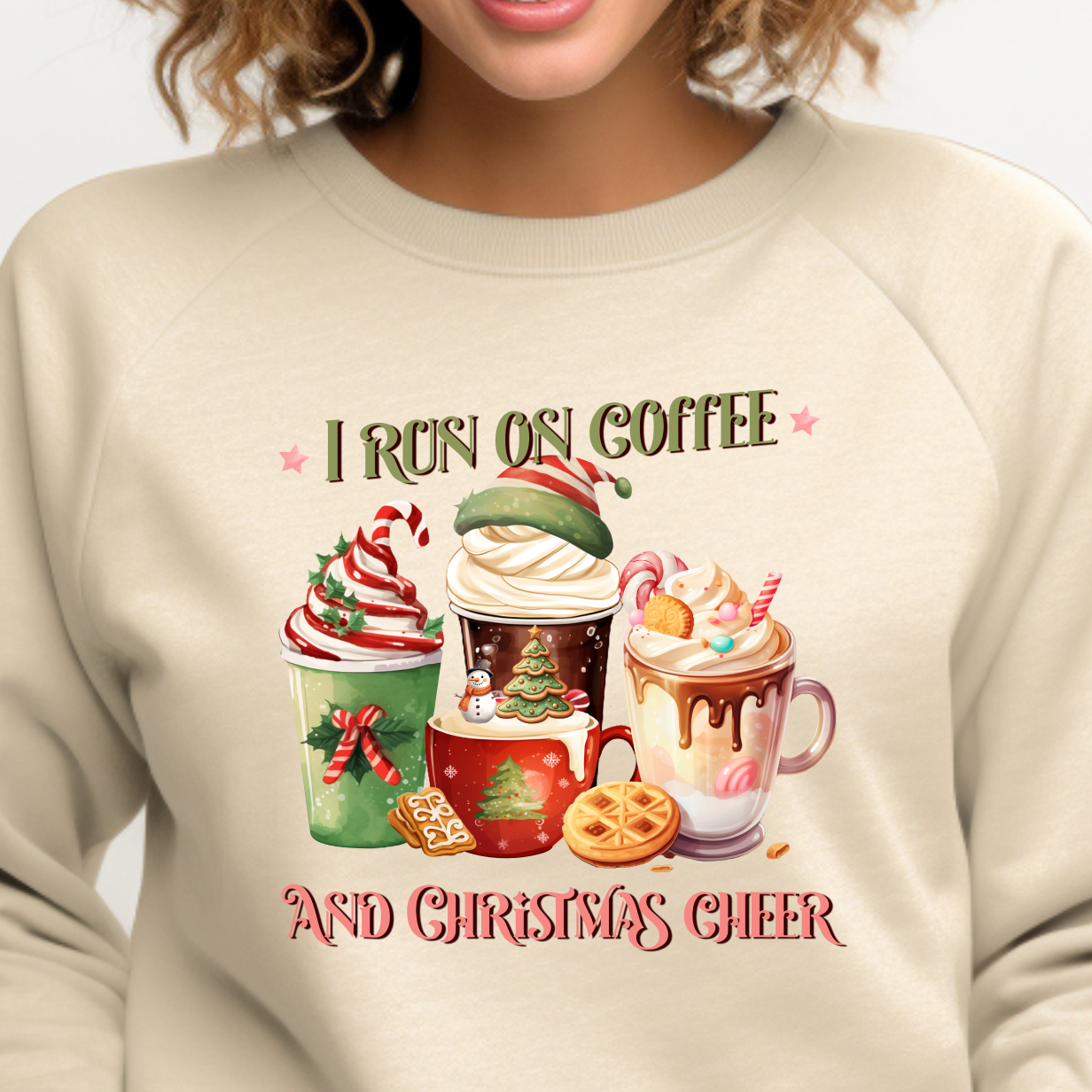 I Run On Coffee Christmas Cheer Shirt CH19 - Screenprinted