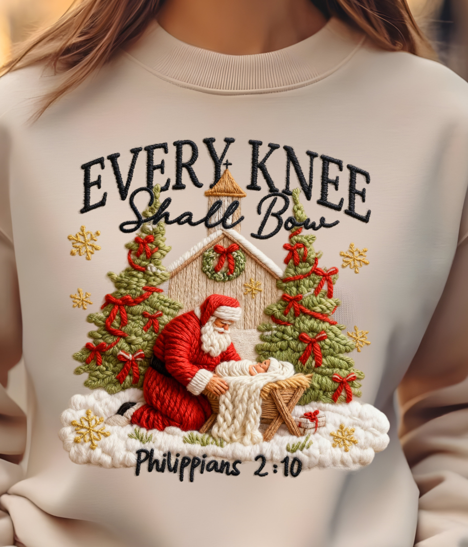 Christmas Every Knee Santa Tree Shirt - Screenprinted