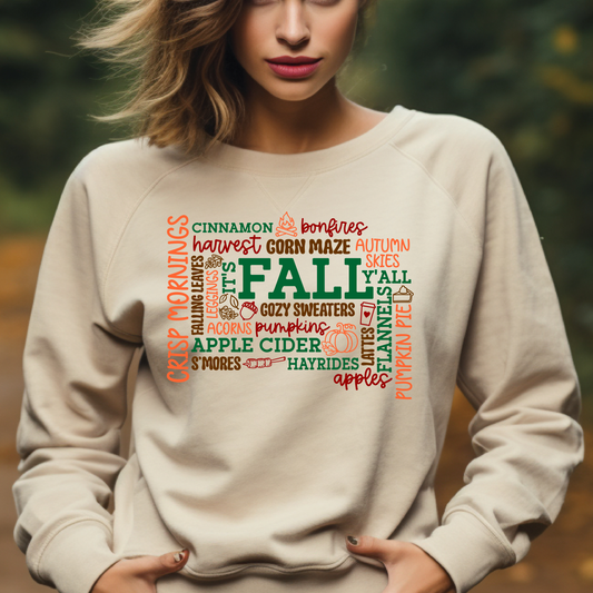 Fall Word Art Shirt - Screenprinted