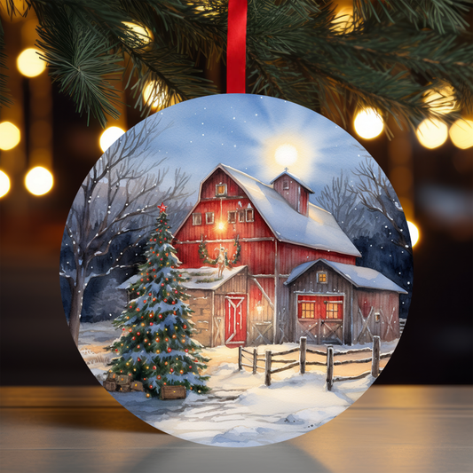 Christmas Farm 1 Ornament OR38 - Sublimation