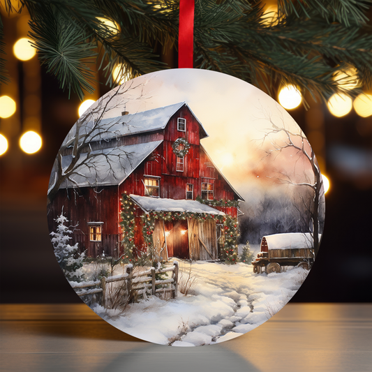 Christmas Farm 2 Ornament OR39 - Sublimation