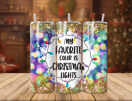 Favorite Color Christmas Lights Tumbler