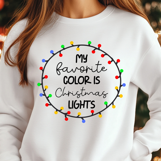 Favorite Color Christmas Lights Shirt CH39 - Screenprinted