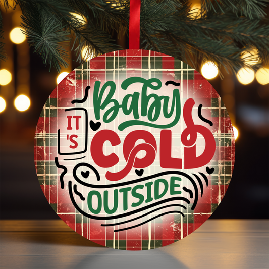 Flannel Baby Cold Outside Ornament OR42 - Sublimation