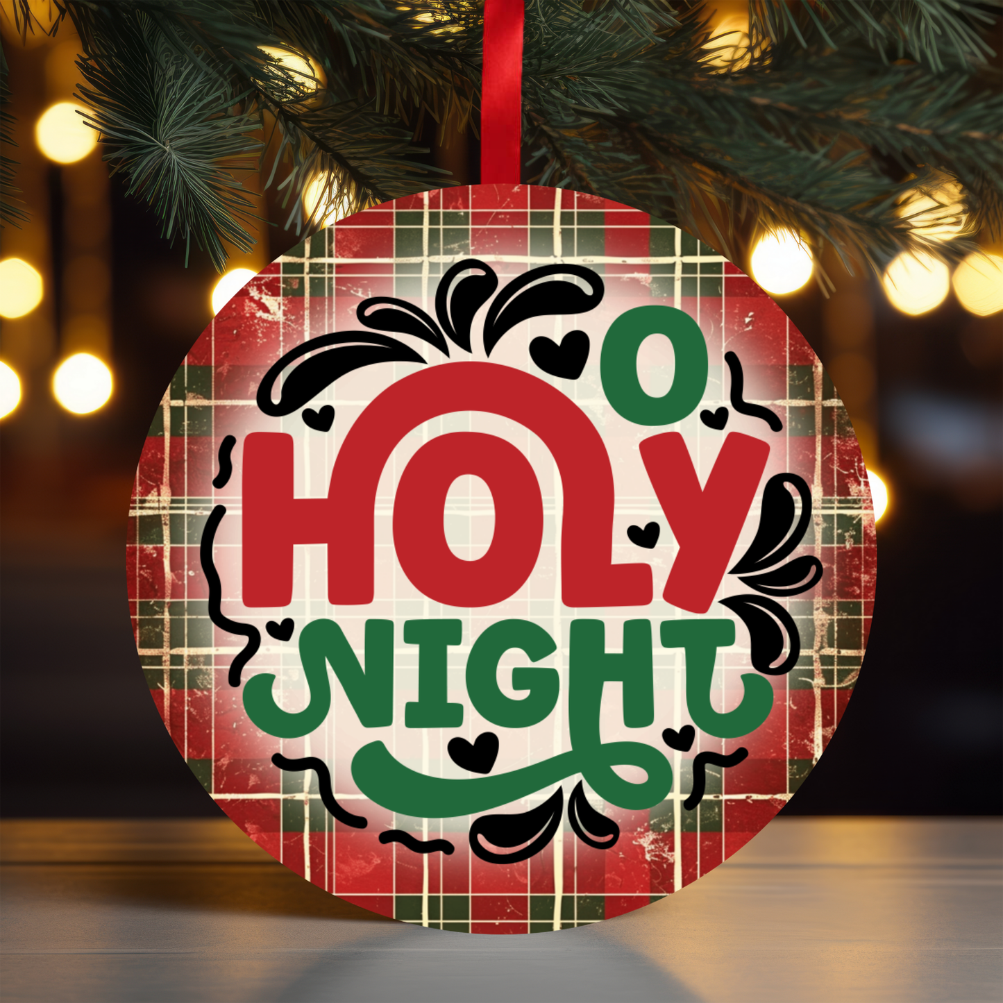 Flannel Oh Holy Night Ornament OR44 - Sublimation