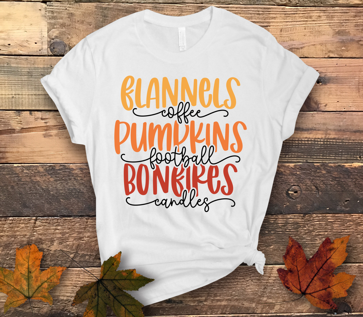 Flannels Pumpkins Bonfires Shirt - Screenprinted