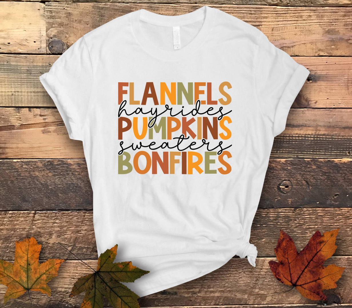 Flannels Hayrides Pumpkins Shirt - Screenprinted