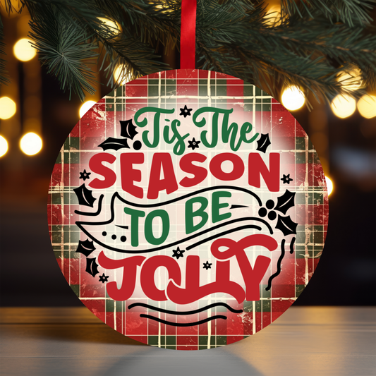 Flannel Tis The Season Ornament OR45 - Sublimation