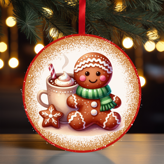 Gingerbread Cocoa Ornament OR46 - Sublimation