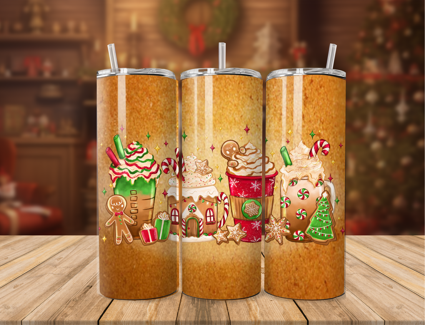 Gingerbread Coffee Christmas Tumbler