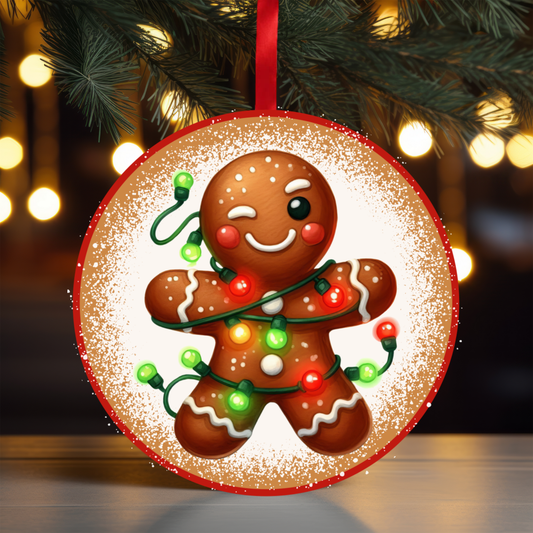 Gingerbread Lights Ornament OR48 - Sublimation