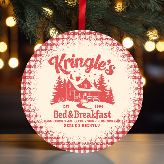 Gingham Kringles Bed Breakfast Ornament OR52 - Sublimation