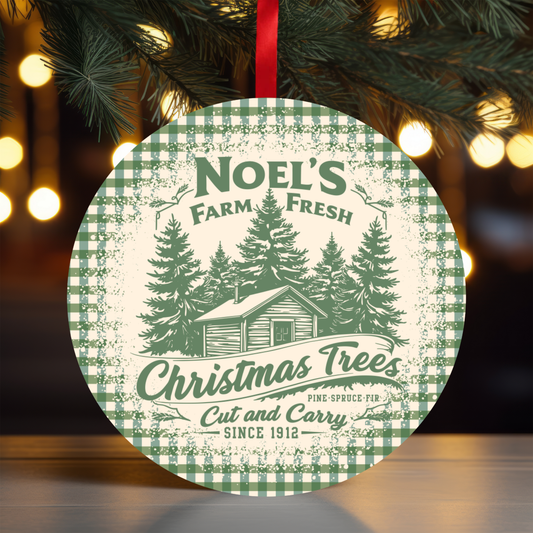 Gingham Noels Tree Farm Ornament OR53 - Sublimation