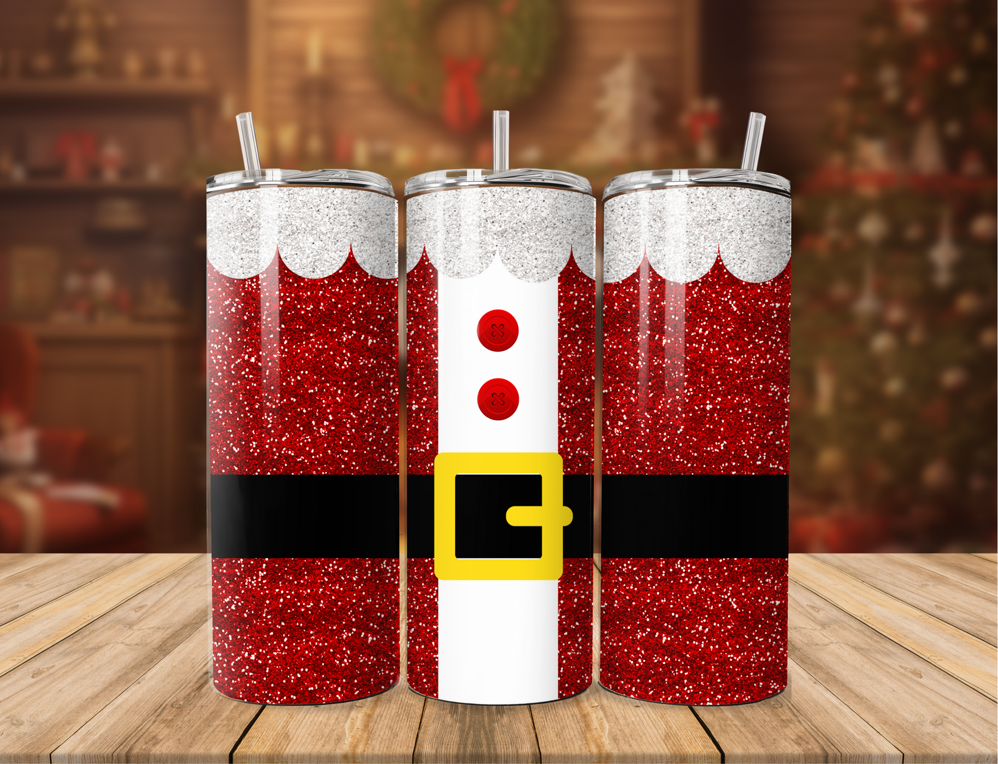 Glitter Santa Suit Tumbler