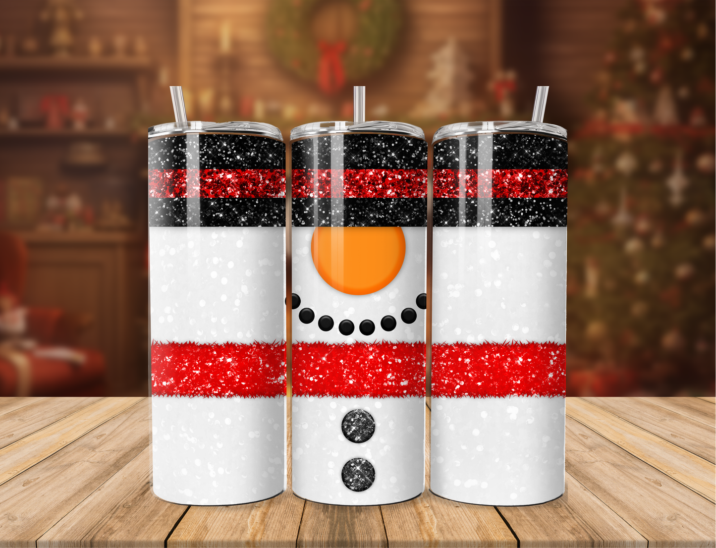 Glitter Snowman Tumbler