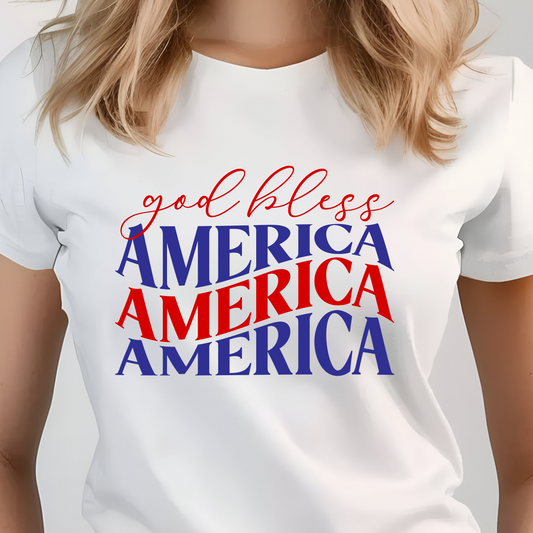 God Bless America Wavy Shirt - Screenprint