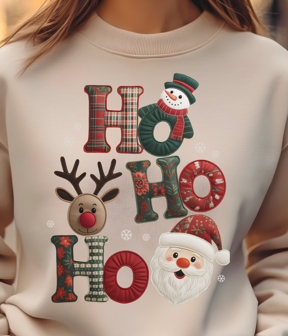 HO HO HO Stacked Shirt - Screenprinted