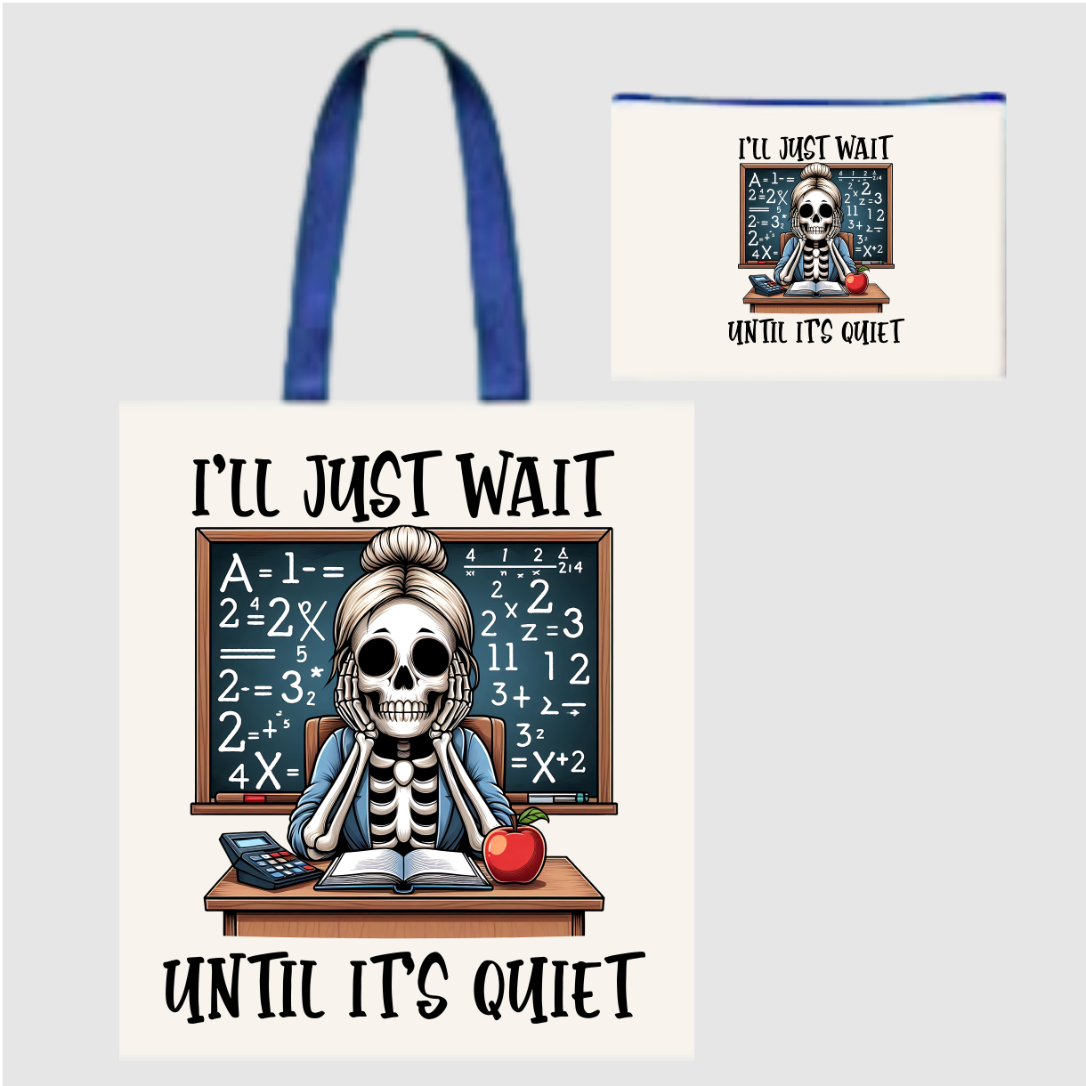 Sublimated Canvas Tote Bag with Matching Makeup Bag Duo