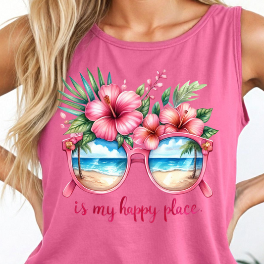 Is My Happy Place Sunglasses Shirt - Screenprinted SUM26